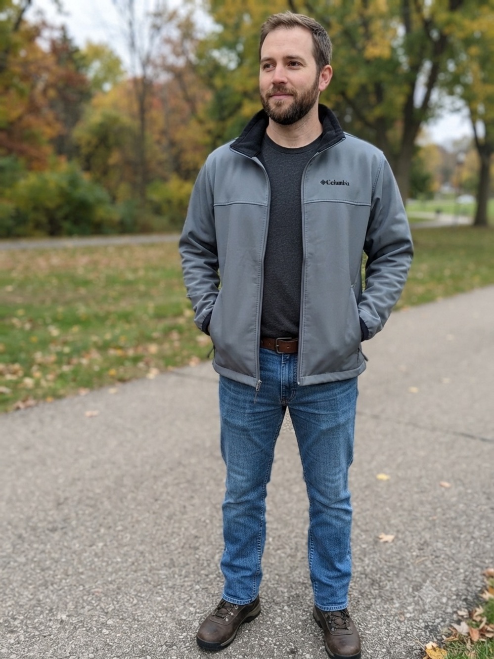 Columbia Men's Gray Fleece Lined Lightweight Jacket